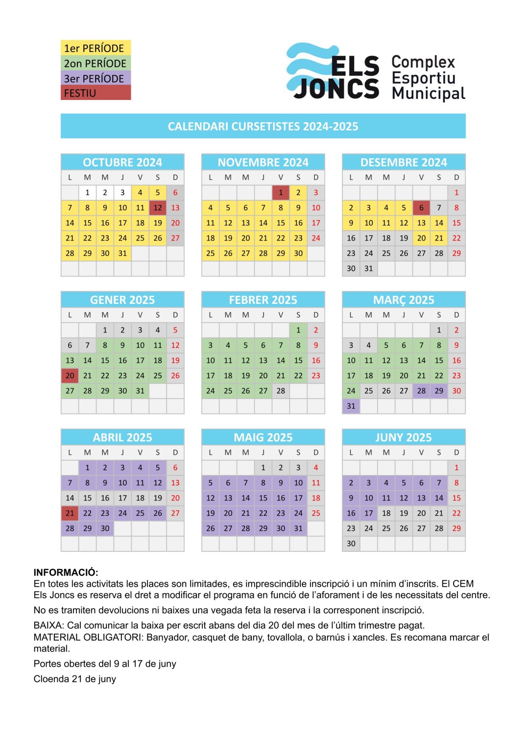 CALENCARI CURSETISTES 24_25